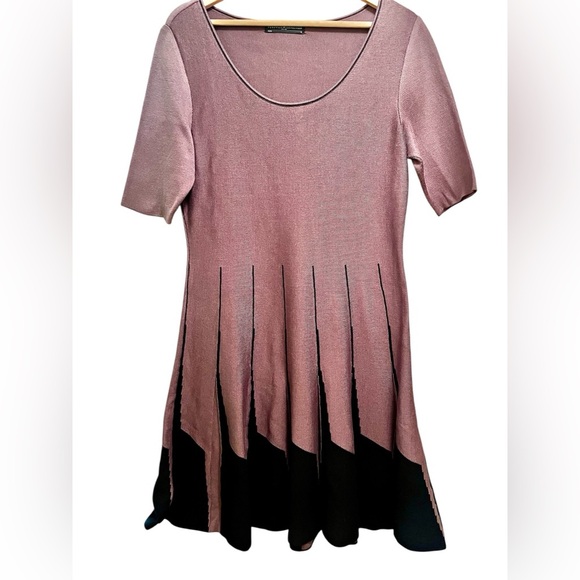 Peruvian Connection Rue De Rosiers Dress Size Medium Brown Black - Picture 2 of 7